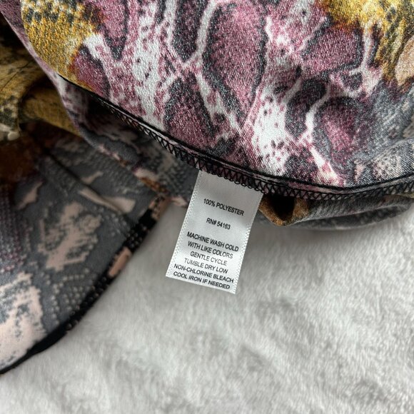 Marc New York Womens Snake Print Tie-Hem Top Blouse Medium Purple/Gold/Black New - Picture 4 of 7